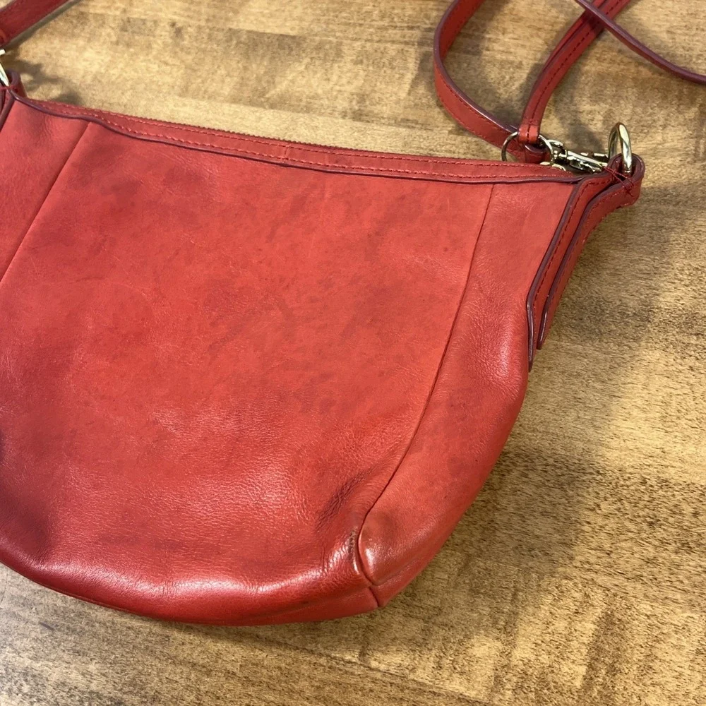 Fossil Red Leather Crossbody Bag Purse